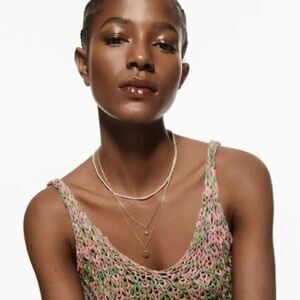 ZARA THREE PACK OF RHINESTONE MEDALLION AND PEARL NECKLACES